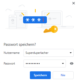 Frage des Browsers nach Passwortspeicherung